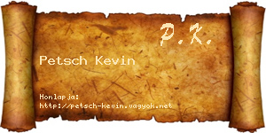 Petsch Kevin névjegykártya